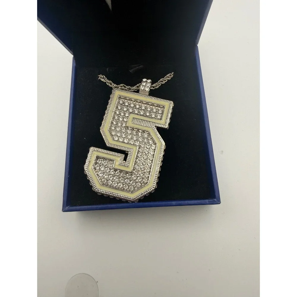 Wander Franco Number 5 Rhinestone Pendant Necklace Dex Imaging Collectible Box